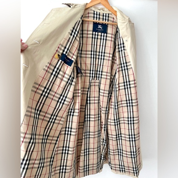BURBERRY LONDON | Double Breasted Belted Long Trench Coat Stone Light Beige US 6 - Picture 4 of 17